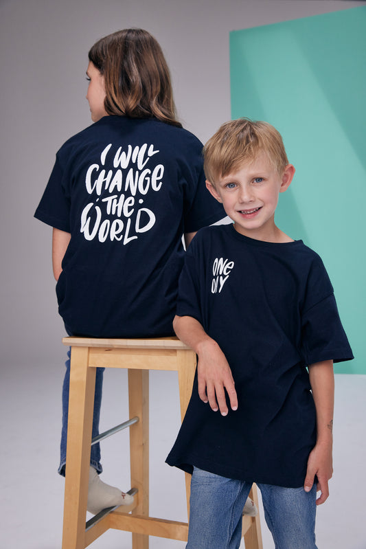 Kinder T-Shirt „I WILL CHANGE THE WORLD”