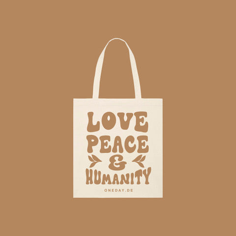 Jutebeutel  „LOVE, PEACE & HUMANITY”